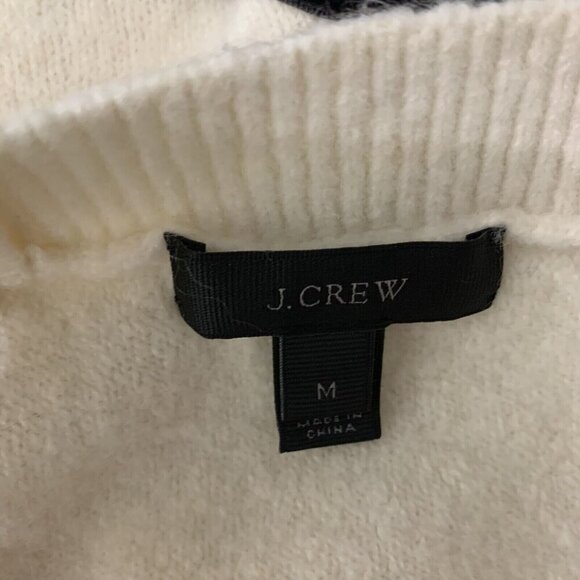 J Crew Wool Sweater Medium White Tie Back Pullover Minimalist Cozy - Picture 4 of 6
